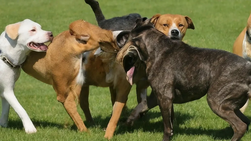 dogs are socializing